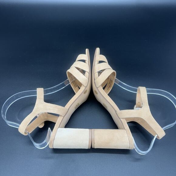 Chinese Laundry Womens 8.5 Nude Ankle Strap Open Toe Block Heeled Sandals READ - Picture 6 of 8